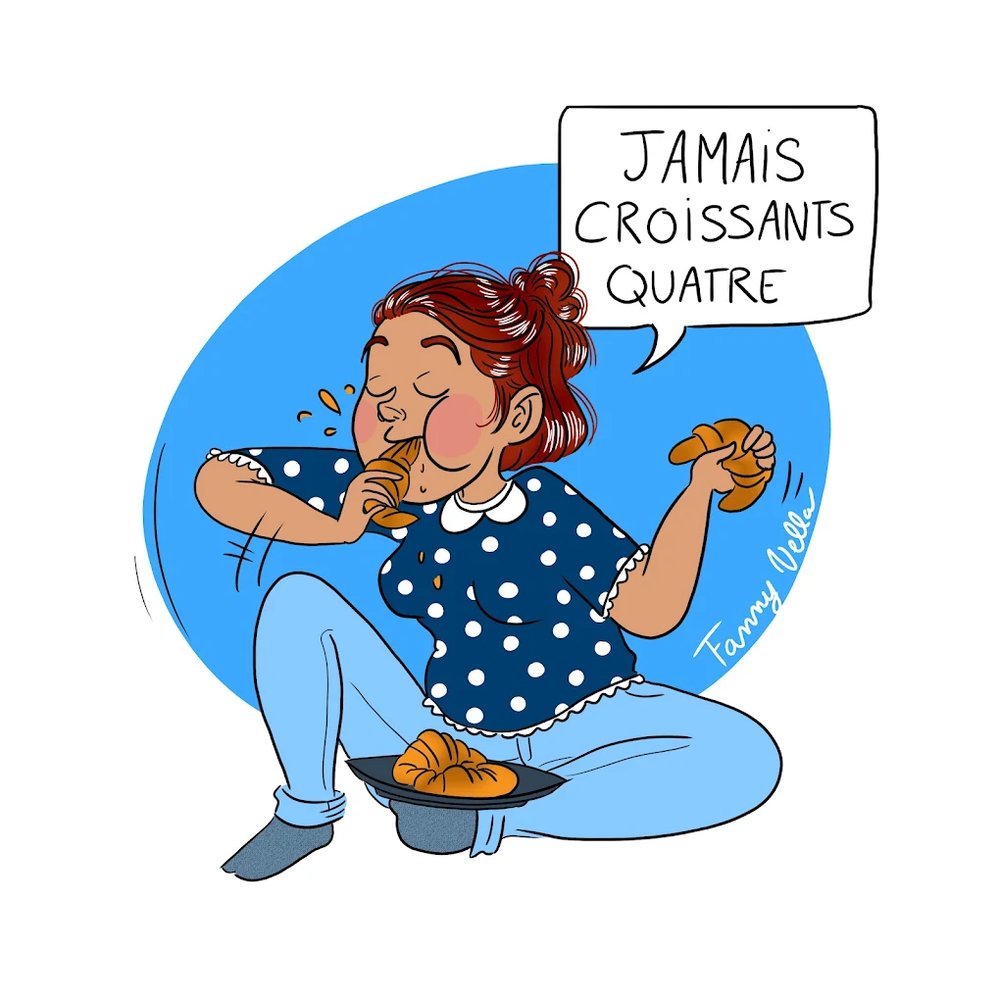 Illustration : jamais croissants quatre
